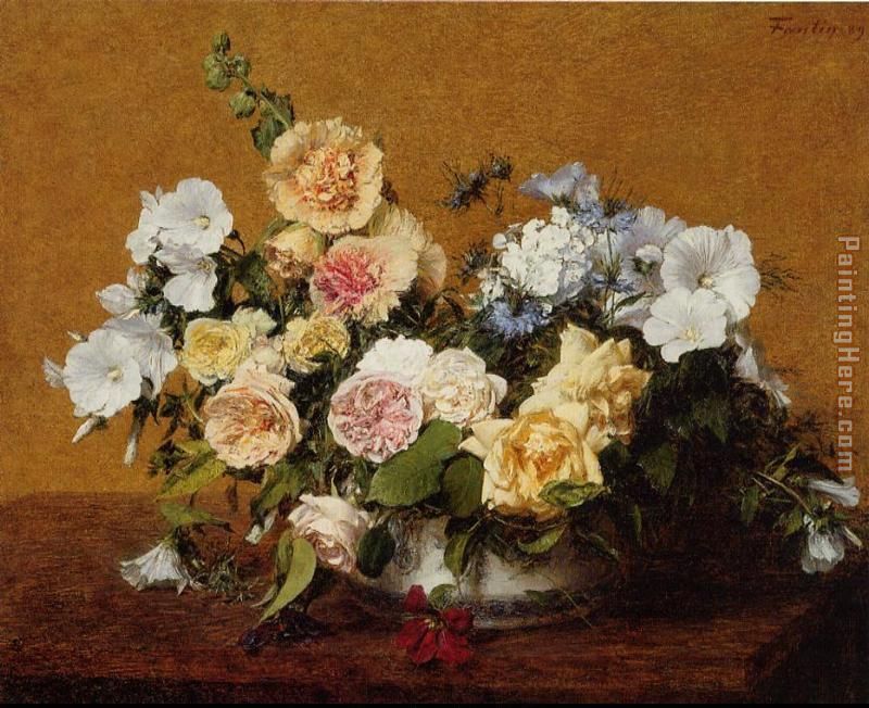 Henri Fantin-Latour Bouquet of Roses and Other Flowers